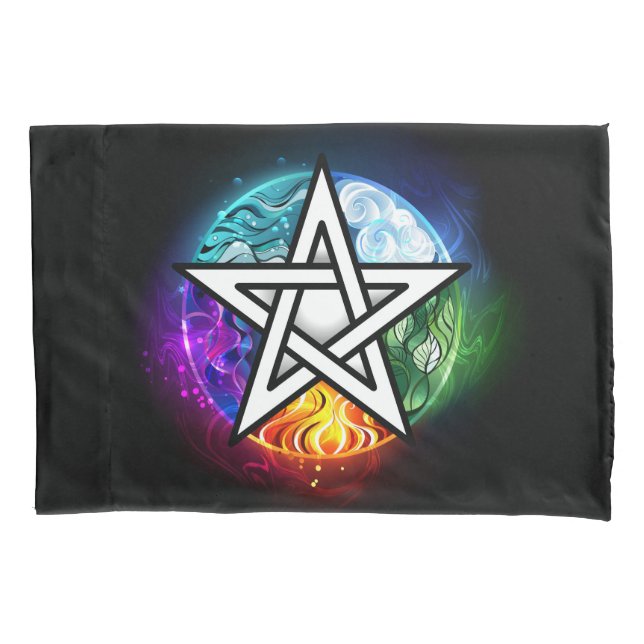 Wiccan pentagram pillow case (Front)