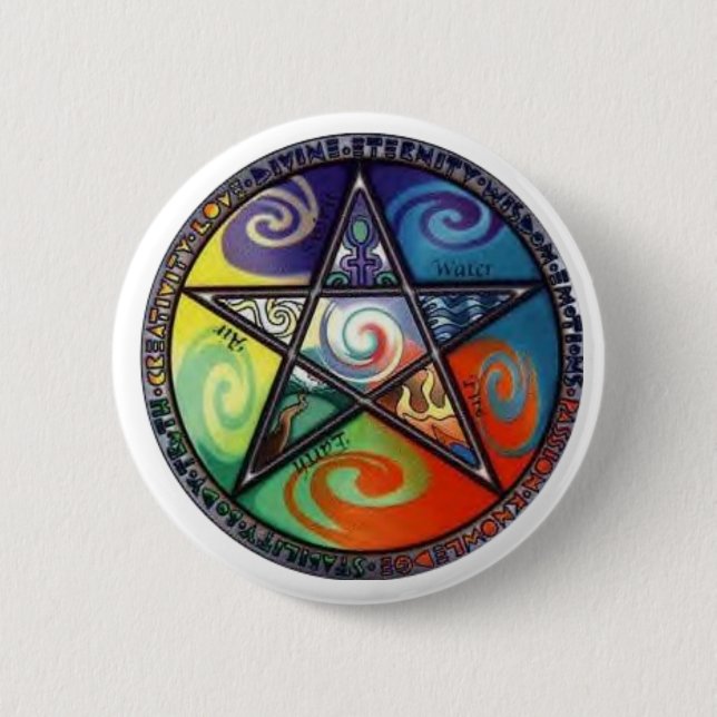 Wiccan Pentagram Pinback Button (Front)