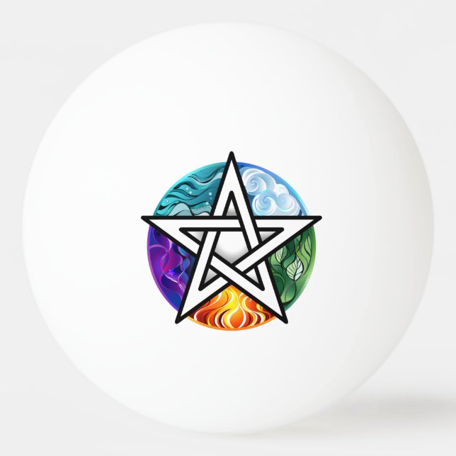 Wiccan pentagram ping pong ball (Front)
