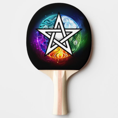 Wiccan pentagram ping pong paddle