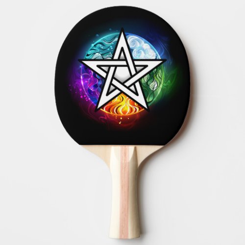 Wiccan pentagram ping pong paddle