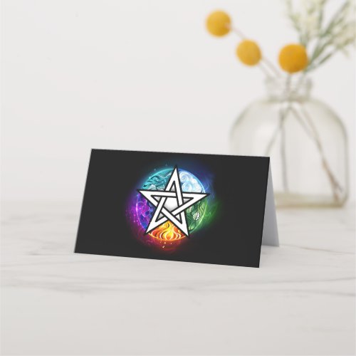 Wiccan pentagram place card