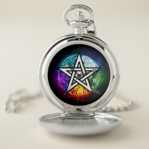 Wiccan pentagram pocket watch