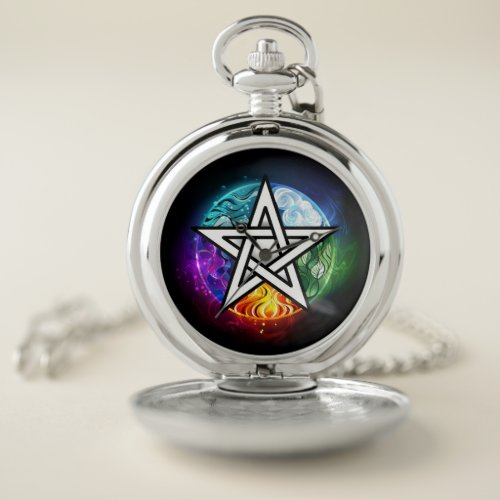 Wiccan pentagram pocket watch
