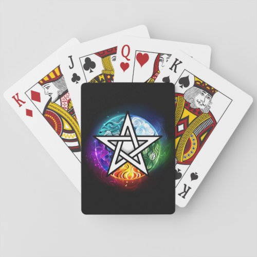 Wiccan pentagram poker cards