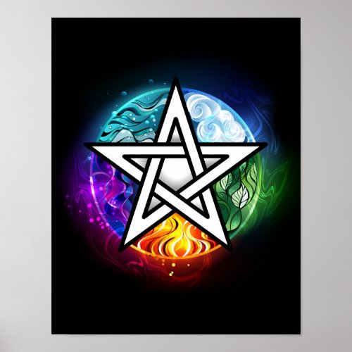 Wiccan pentagram poster