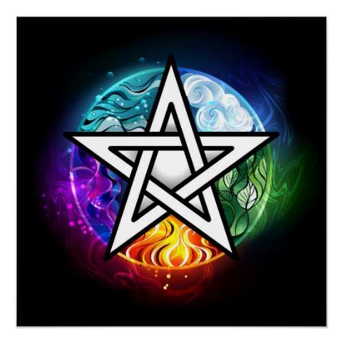 Wiccan pentagram poster