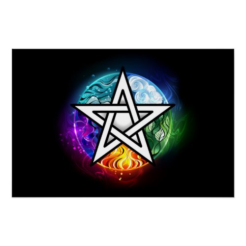 Wiccan pentagram poster