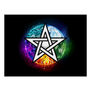 Wiccan pentagram poster