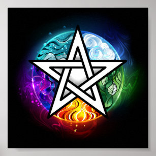 Wiccan pentagram poster