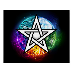 Wiccan pentagram poster