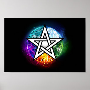 Wiccan pentagram poster