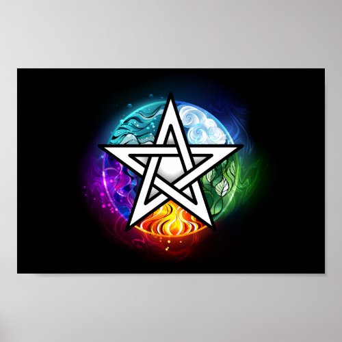 Wiccan pentagram poster