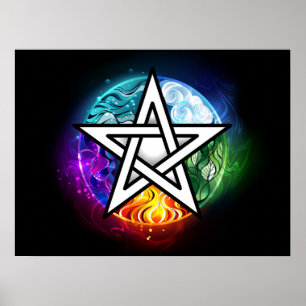 Wiccan pentagram poster