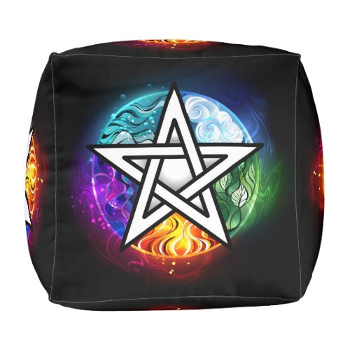 Wiccan pentagram pouf