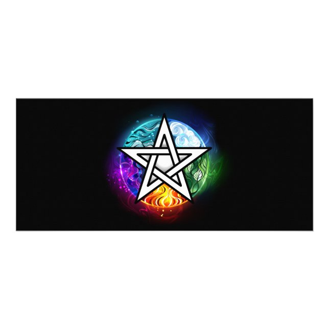 Wiccan pentagram rack card (Front)