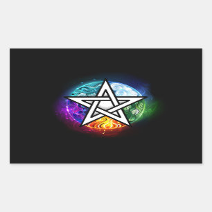 Wiccan pentagram rectangular sticker