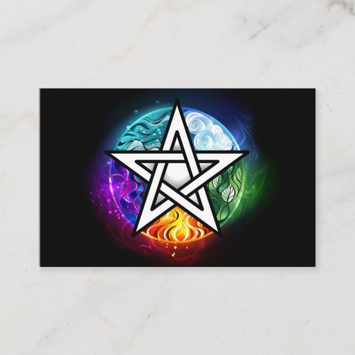Wiccan pentagram referral card