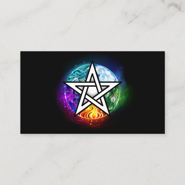 Wiccan pentagram referral card (Front)