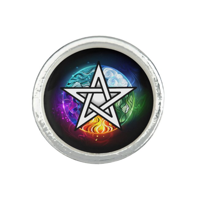 Wiccan pentagram ring (Front)