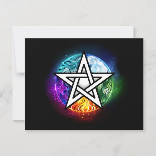 Wiccan pentagram RSVP card