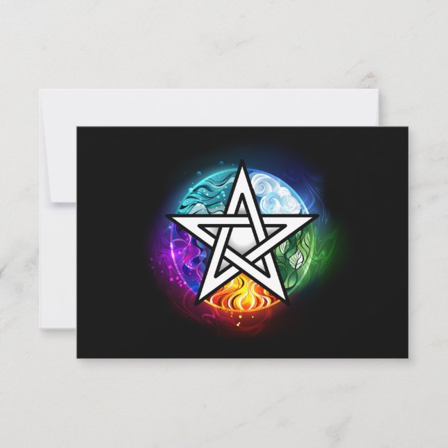Wiccan pentagram RSVP card (Front)