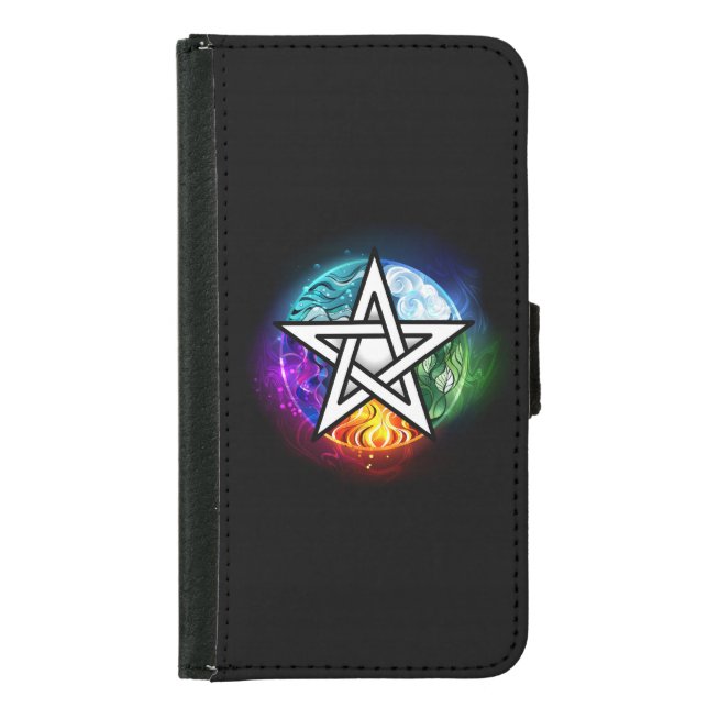 Wiccan pentagram samsung galaxy wallet case (Front)
