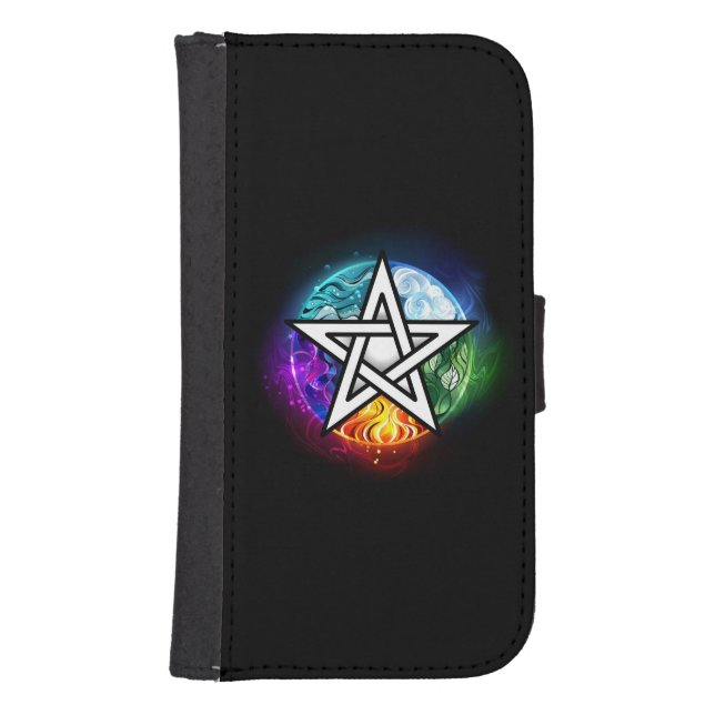 Wiccan pentagram samsung galaxy wallet case (Front)
