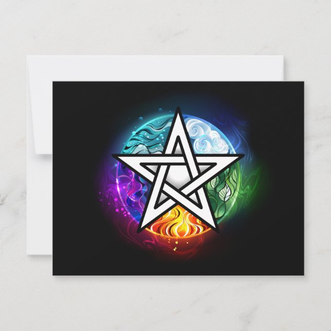 Wiccan pentagram save the date (Front)