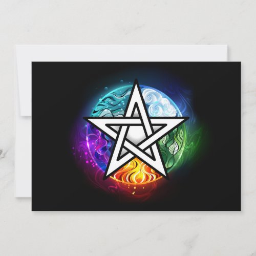 Wiccan pentagram save the date