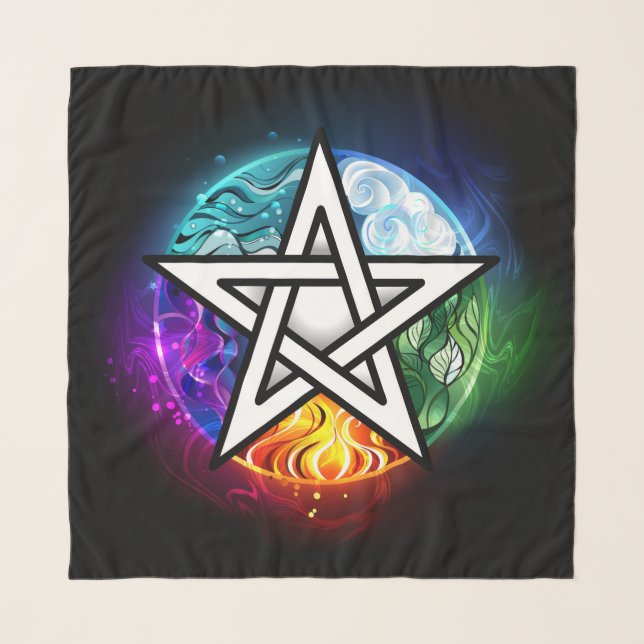 Wiccan pentagram scarf (Front)