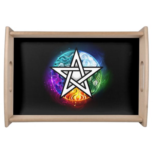 Wiccan pentagram serving tray