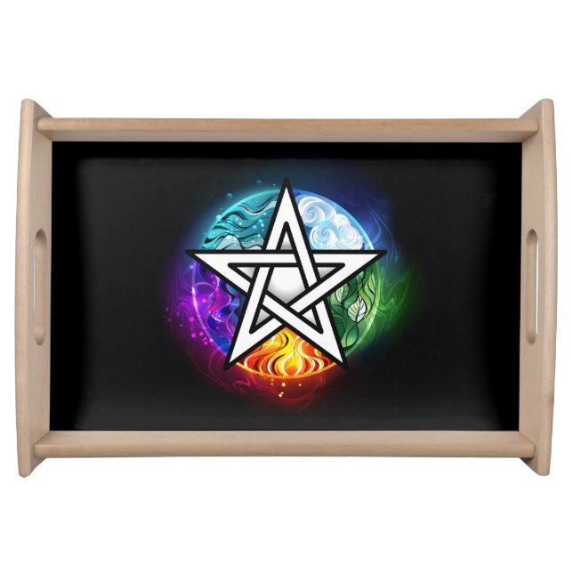 Wiccan pentagram serving tray (Front)