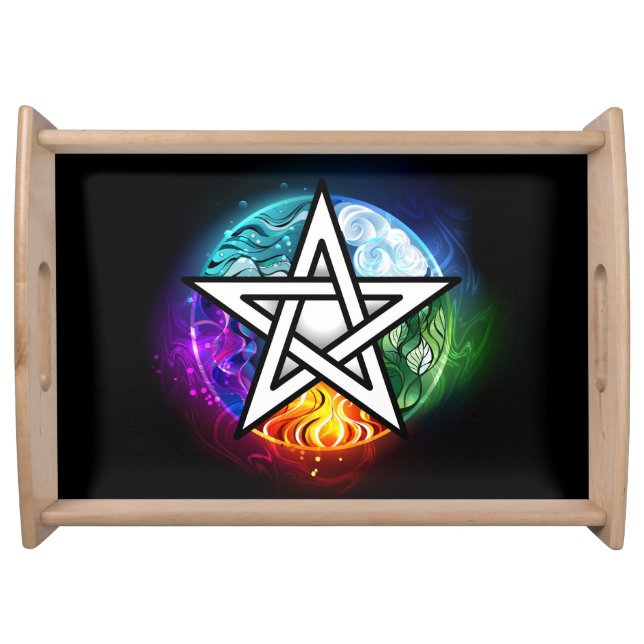 Wiccan pentagram serving tray (Front)