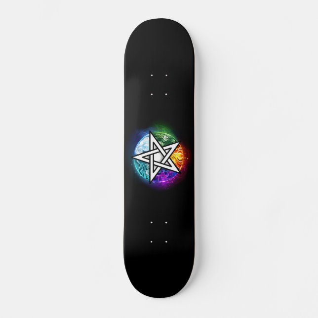 Wiccan pentagram skateboard (Front)
