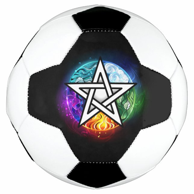 Wiccan pentagram soccer ball (Front)