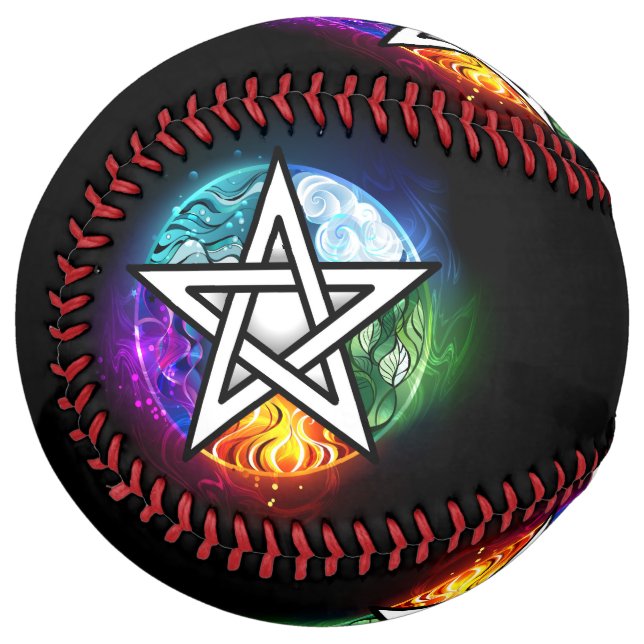 Wiccan pentagram softball (Front Left)