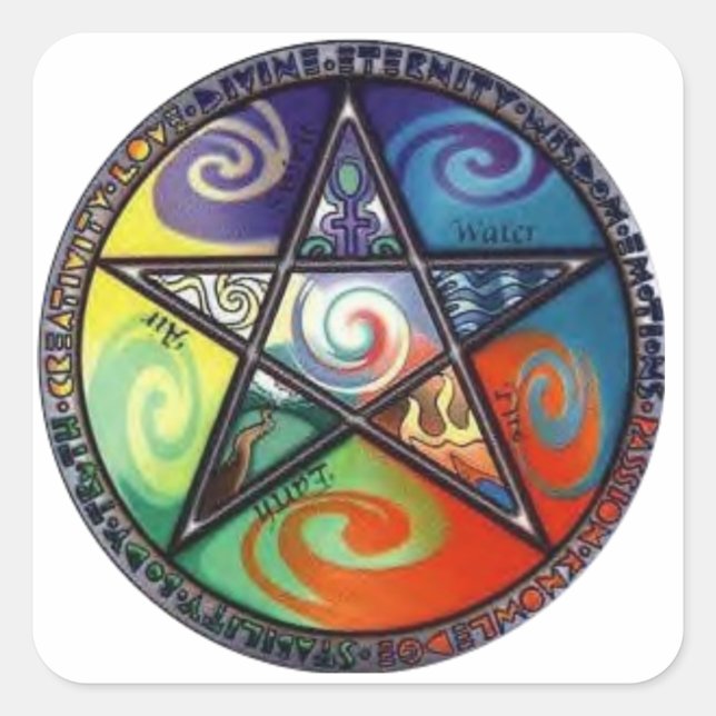 Wiccan Pentagram Square Sticker (Front)