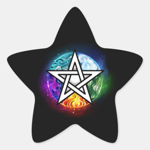 Wiccan pentagram star sticker