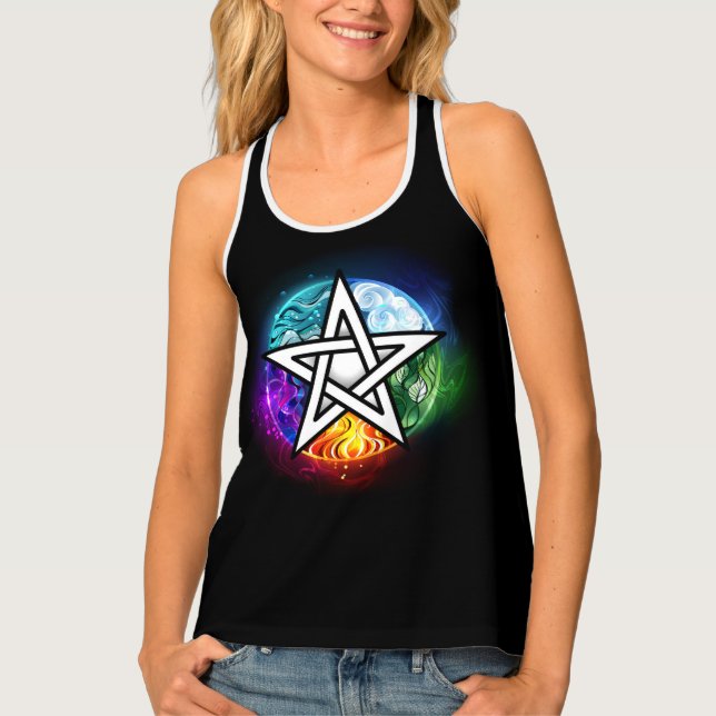 Wiccan pentagram tank top (Front)