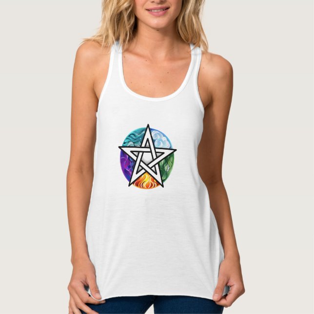 Wiccan pentagram tank top (Front)