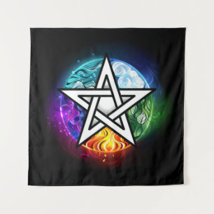 Wiccan pentagram tapestry