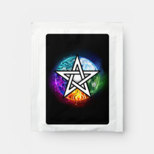 Wiccan pentagram tea bag drink mix