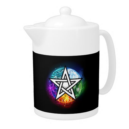 Wiccan pentagram teapot