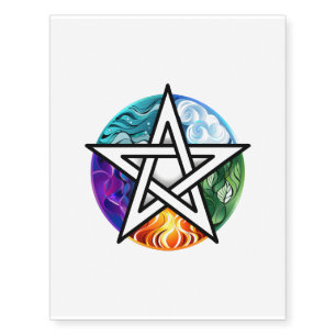 Wiccan pentagram temporary tattoos