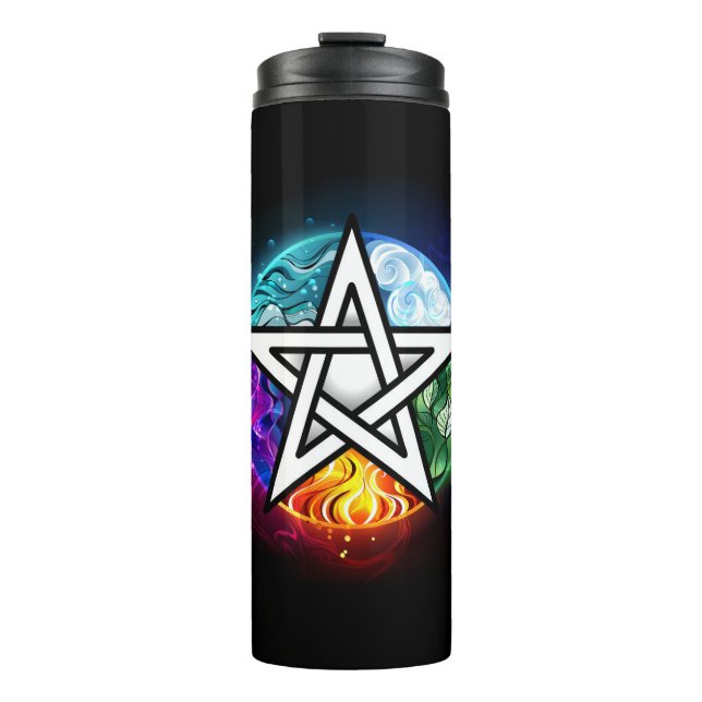Wiccan pentagram thermal tumbler (Front)