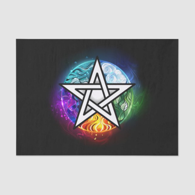 Wiccan pentagram tissue paper (Front)