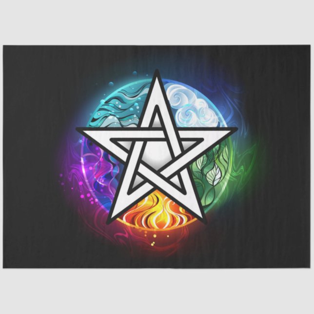 Wiccan pentagram tissue paper (Front)