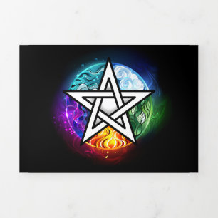 Wiccan pentagram Tri-Fold program