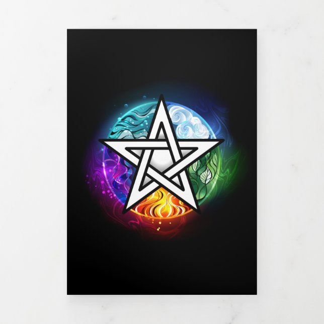 Wiccan pentagram Tri-Fold program (Cover)